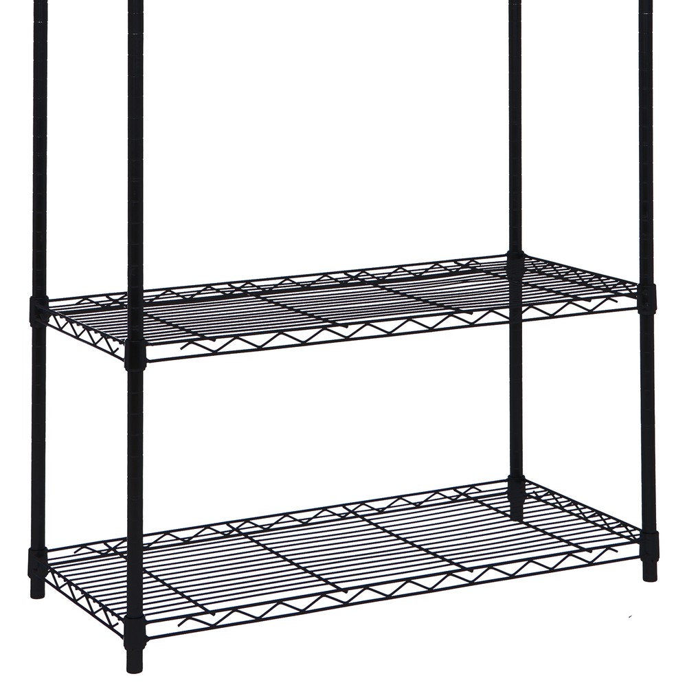 Wire Unit Rack 5 Tier Large Space Storage Shelves for Kitchen Office Black