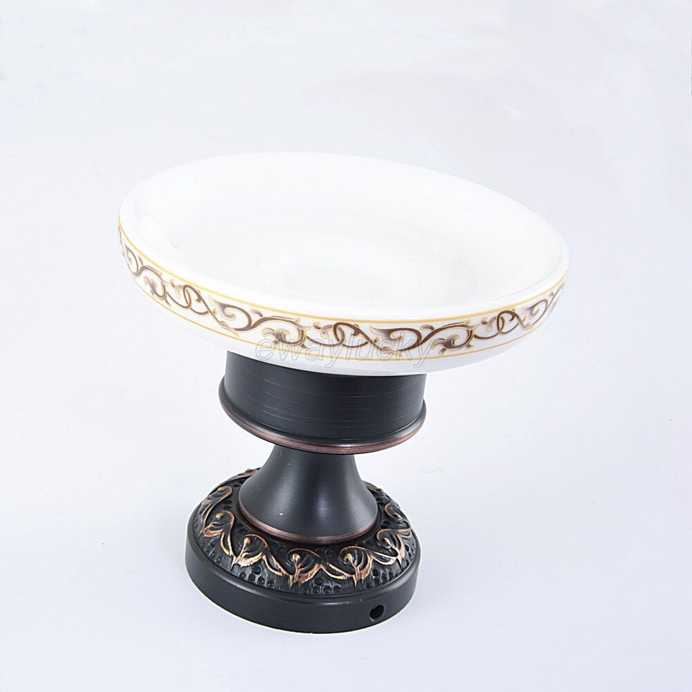 Oil Rubbed Bronze Bathroom Accessory Deck Mounted Soap Dish Holder wba452