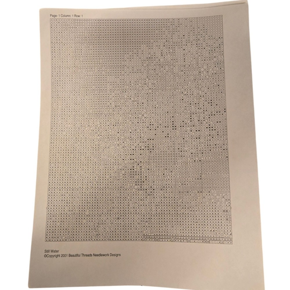 Beautiful Threads Needlework Designs Still Water Cross Stitch Pattern Graph