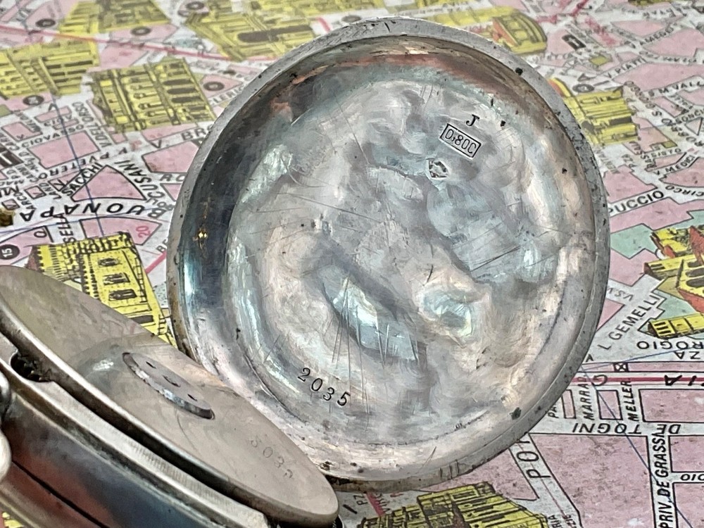 Globe . Emile Gander . 8 days. Silver . 1893 . POCKET WATCH
