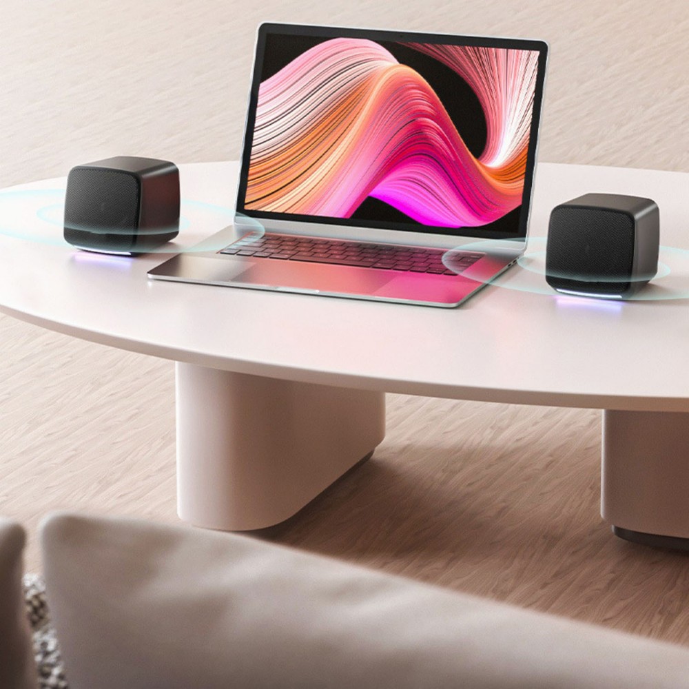 1 Pair Portable USB Computer Speakers for Desktop with Long 80cm Audio Cable