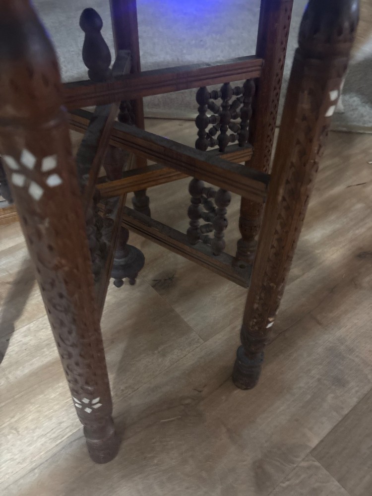 Persian hammered copper table
