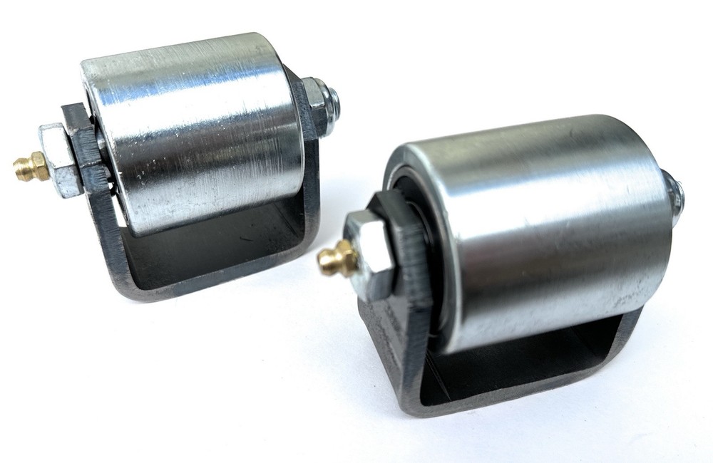 2 Pack Weld-On Skid Wheels 2” Steel Trailer Rollers for RV, Boat,Utility Trailer