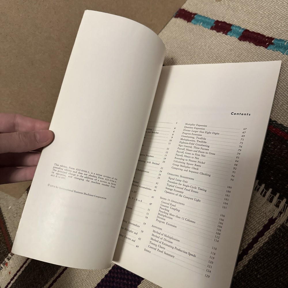 1958 Reference Manual for IBM 602 Calculating Punch