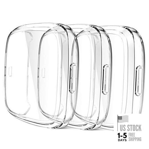 Ultra Thin Screen Protector Case Compatible with Fitbit Versa 2, 3 Clear*3