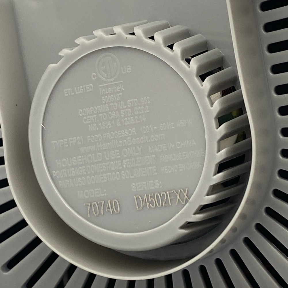 Hamilton Beach 8 Cup Food Processor 70740 Motor Base Only Replacement Tested