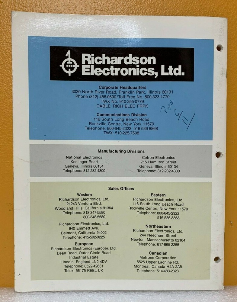 Richardson Electronics, Ltd. Catalog 112.