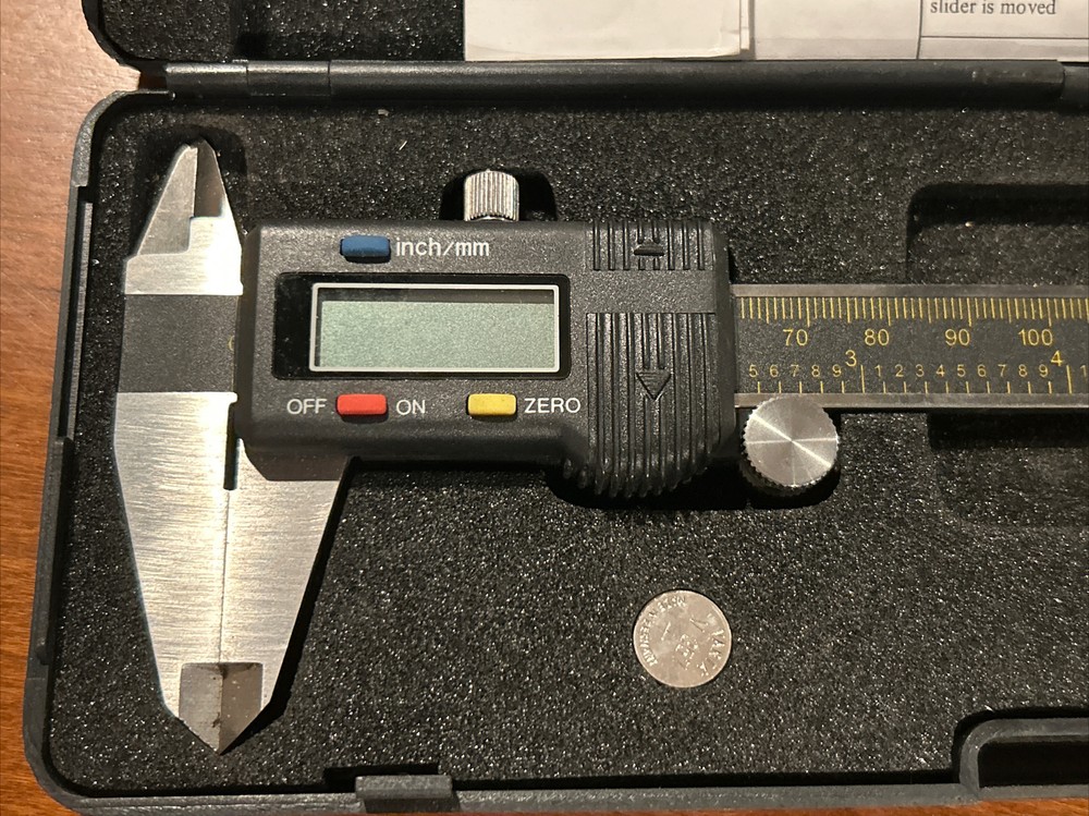 CEN-TECH 6" Electronic Digital Caliper Item 47257 with case, box, & instructions