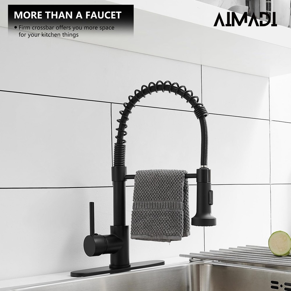 AIMADI Matte Black Pull Down Kitchen Faucet
