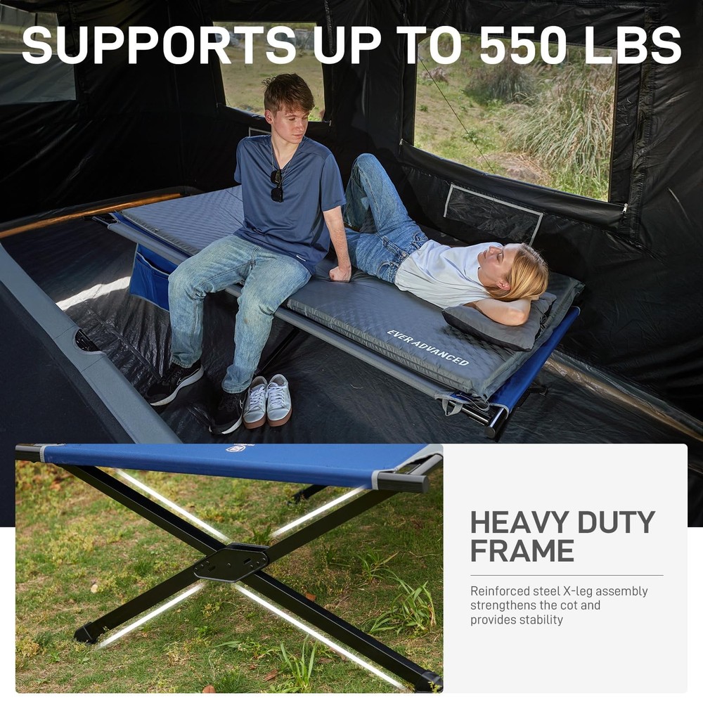 Extra Wide Camping Cot for Adults Oversized XXL Sleeping Cots Folding Cot Bed...