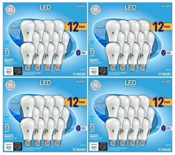 48 Bulbs GE Daylight Led Light 10W Replacement 60W General Purpose Dimmable A19
