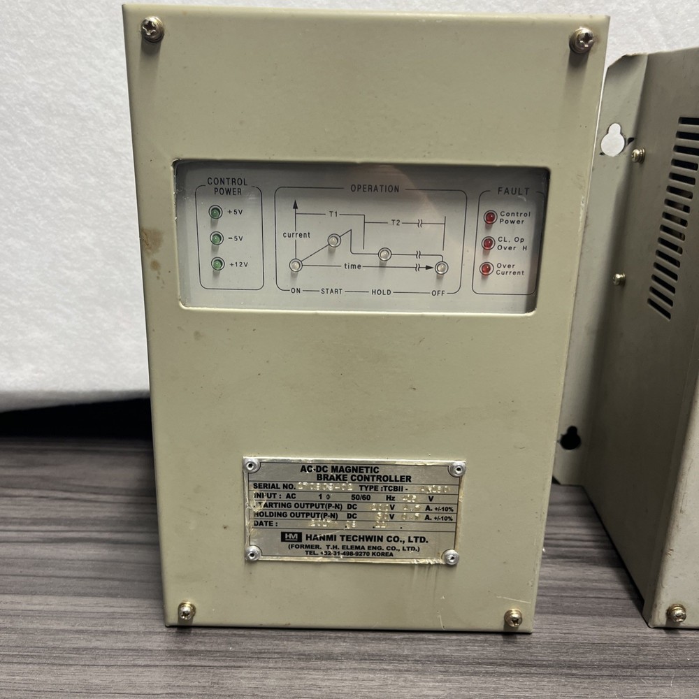 2 AC-DC Magnetic Brake Controller Hanmi Techwin Co. TCBII Untested