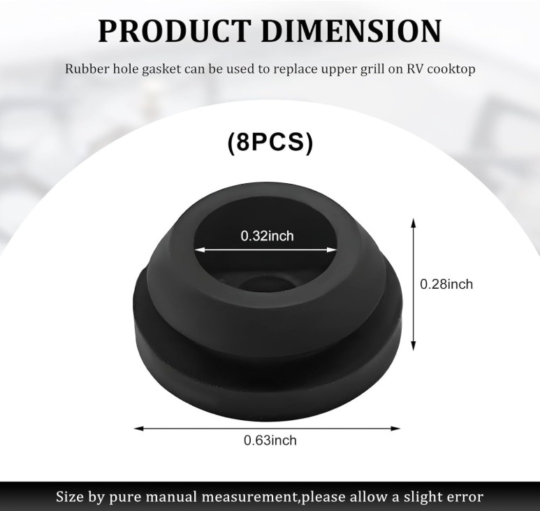 8 PCS RV Stove Top Grommets, RV Stove Top Range Grate Grommet Kits, Round RV ...