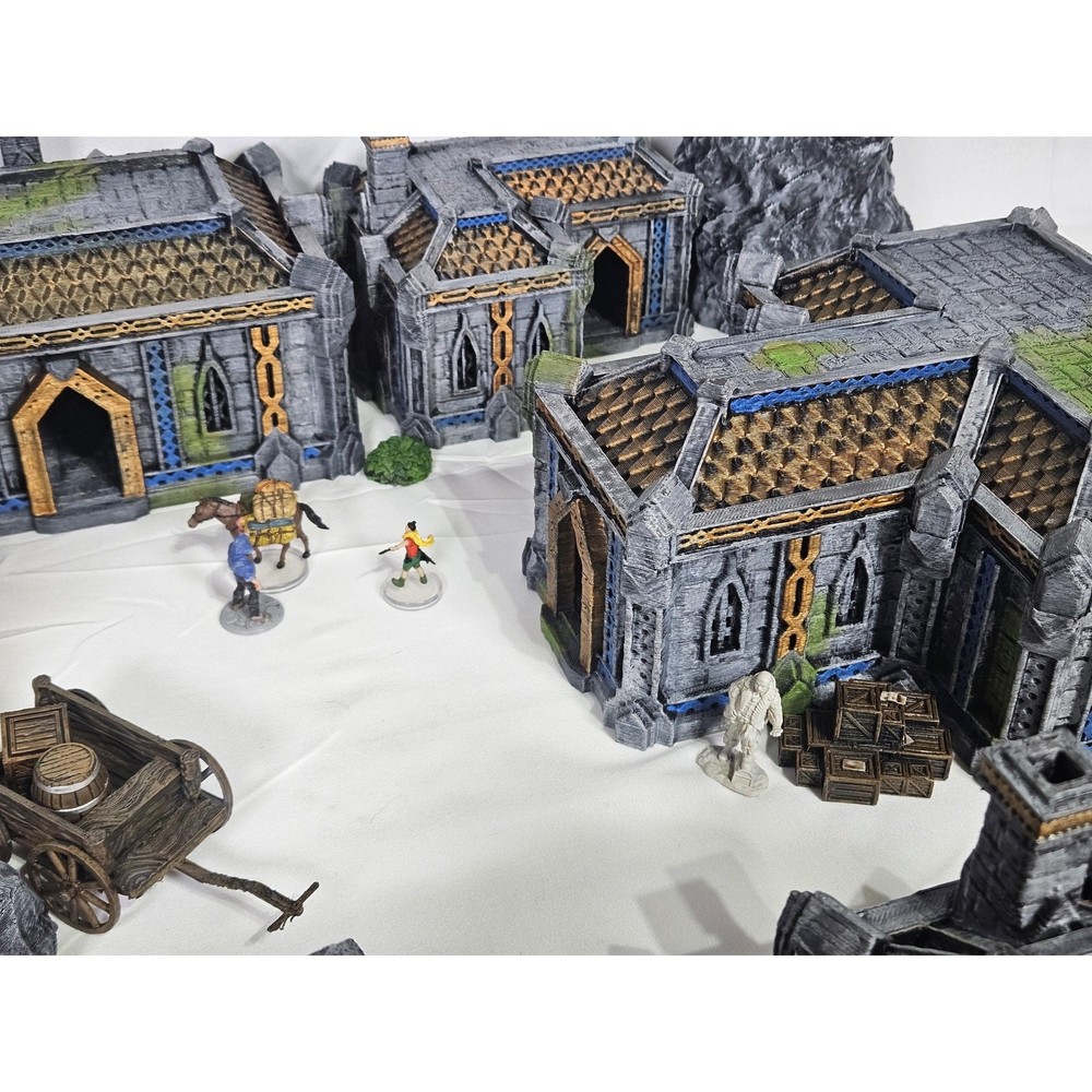 Modular Dwarven Houses Tabletop Terrain 28mm