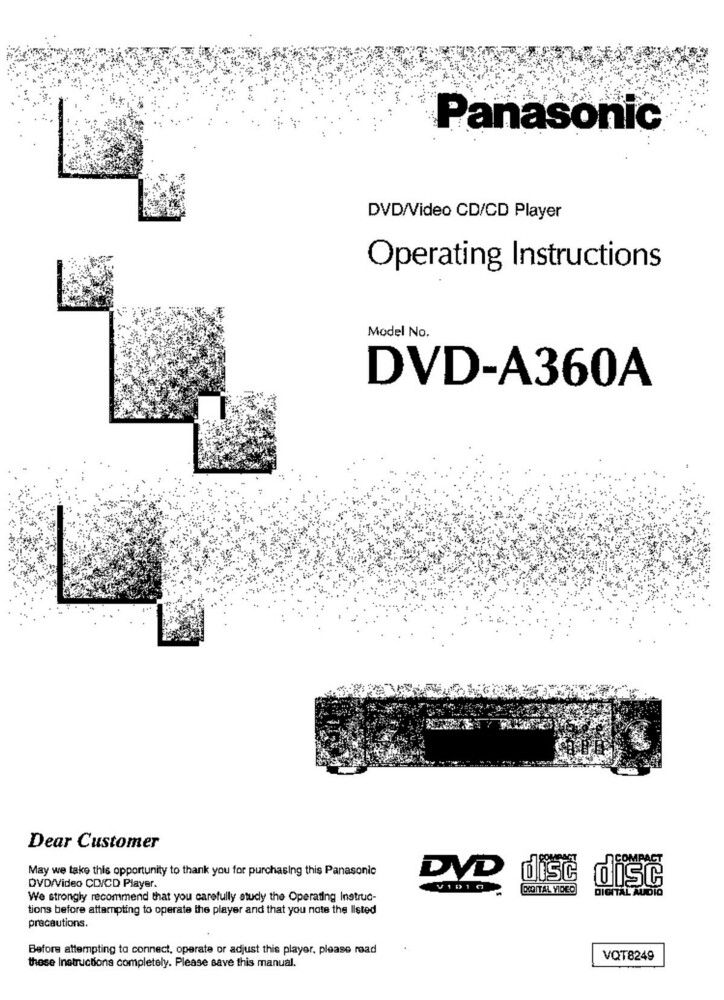 Panasonic DVD-A360A DVD Player Owners Instruction Manual