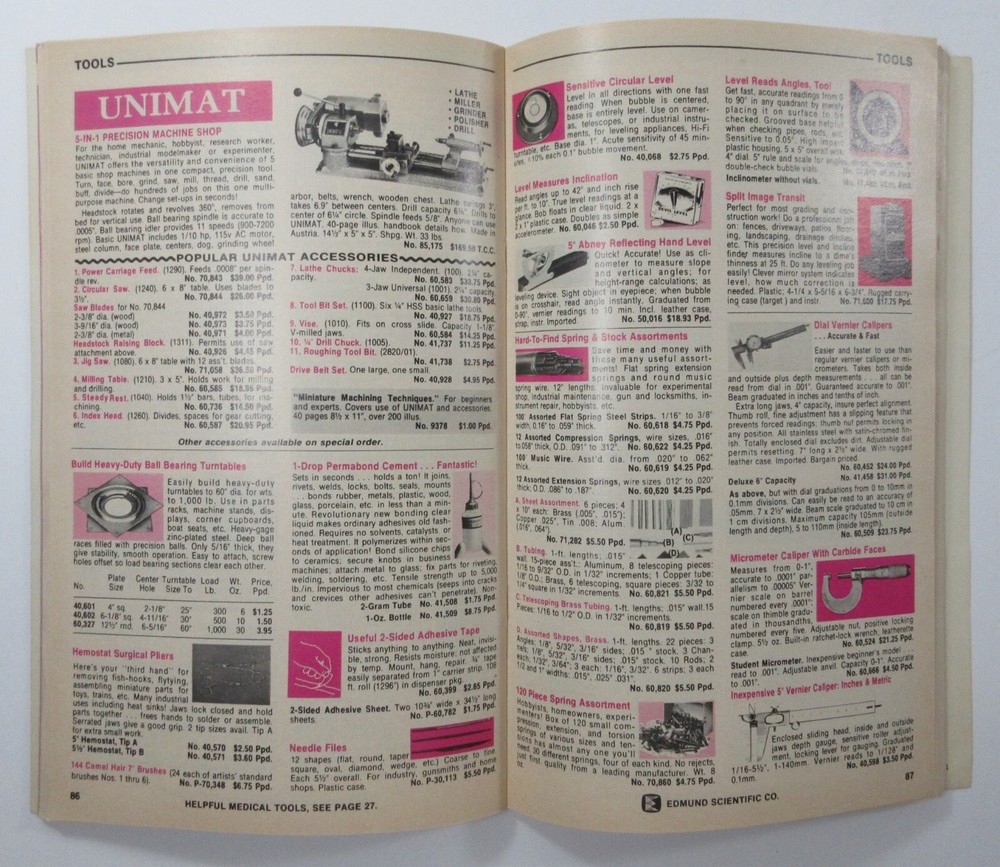 Edmund Science Equipment Computer Catalog Optics Microscopes Math Lasers 1972