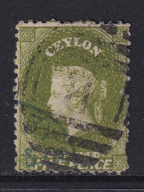 Ceylon 1863 SG 54b CANC  VF / CAT VALUE $280