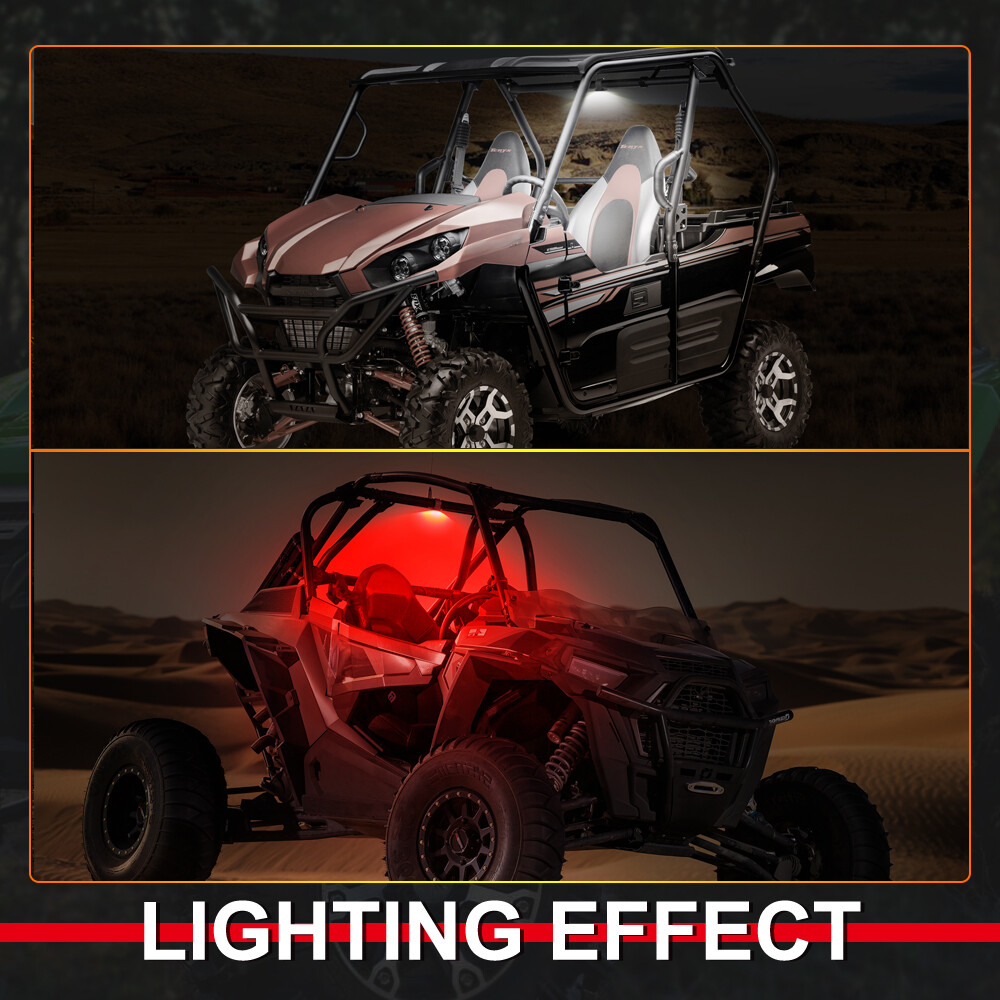 LED Dome Map Reading Light RED&White Car Interior Roll Bar Cage Mount switch UTV