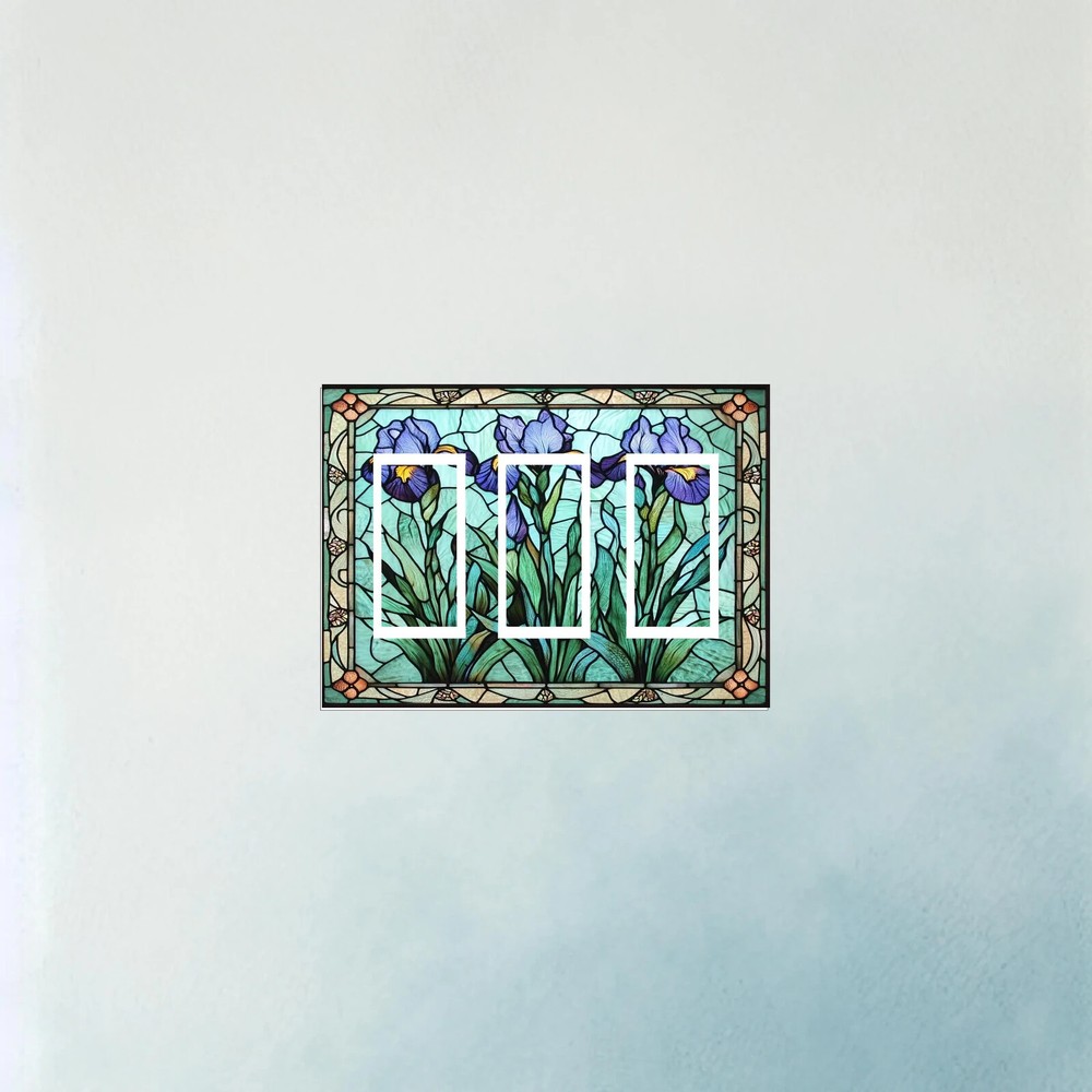 Stained Glass Iris design Light Switch Plate outlet covers rocker toggle