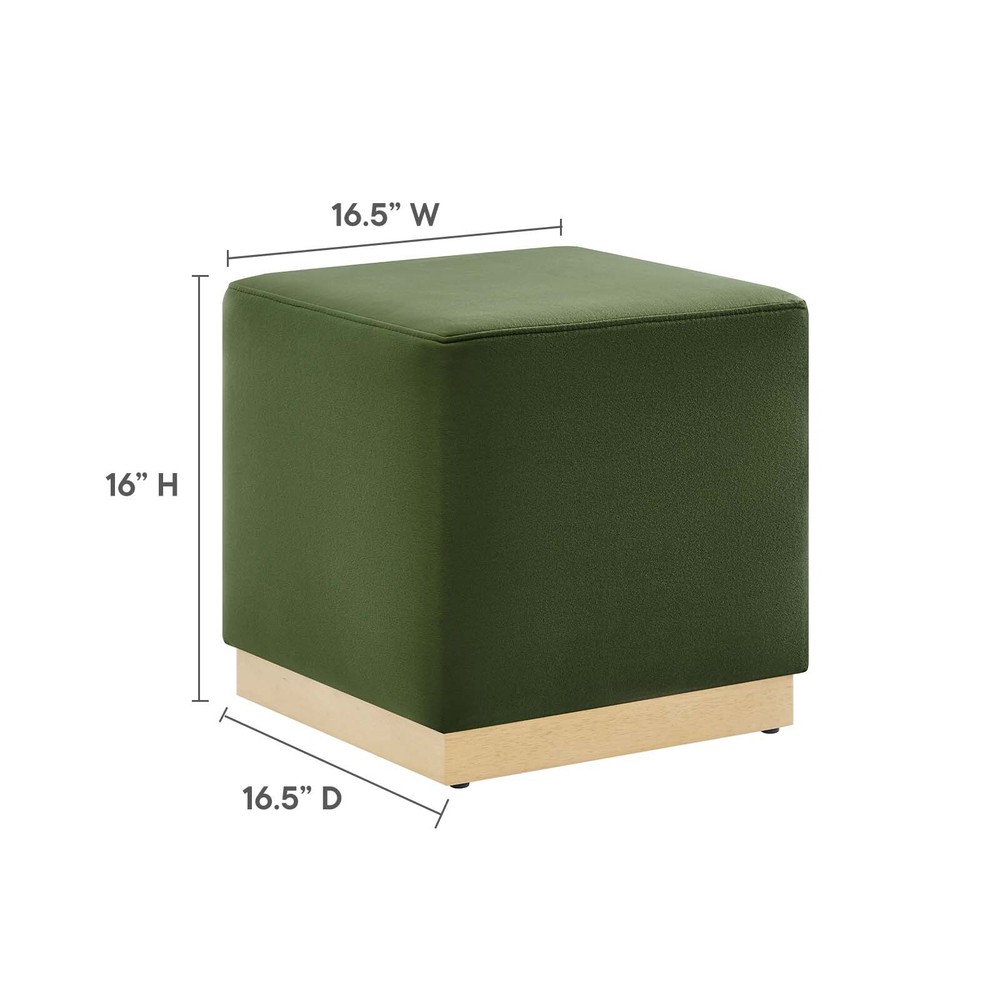 Modway 17" Square Performance Velvet Upholstered Ottoman