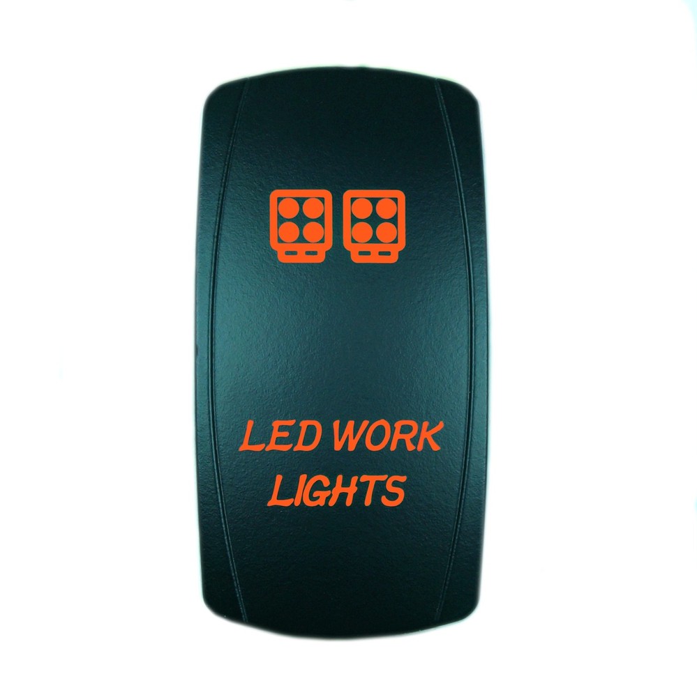 Laser ORANGE Rocker Switch LED WORK LIGHTS 20A 12V On/off LED Light