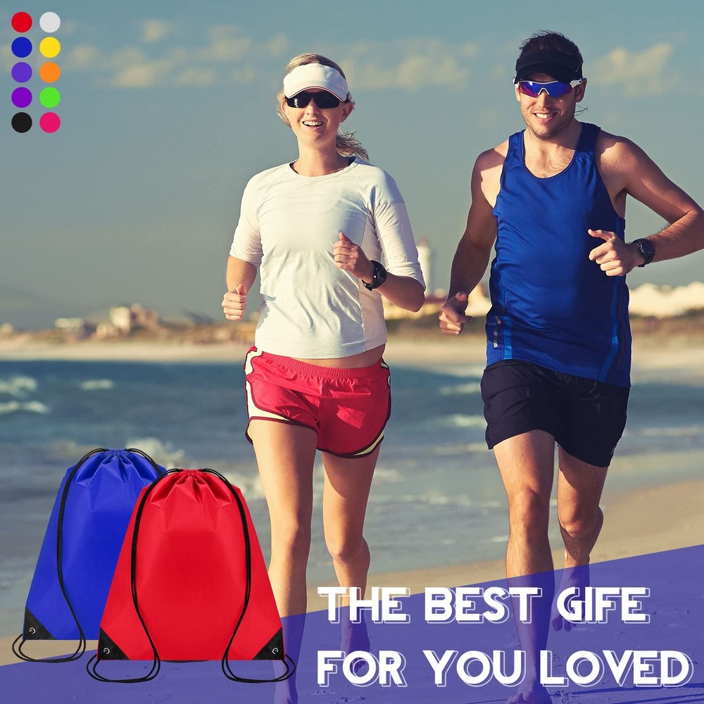 Sieral 150 Pcs Drawstring Backpack Bulk Polyester Assorted Colors