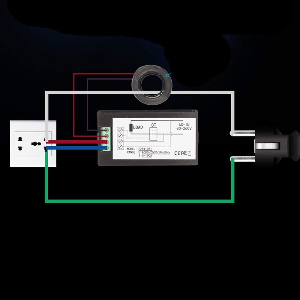 AC Power Meter FOR Panel Generator Solar 80-260V 100A