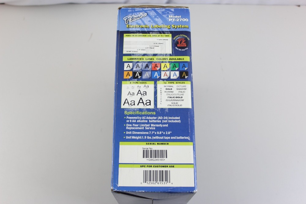 Brother P-Touch PT-2700 Electronic Thermal Labeling System