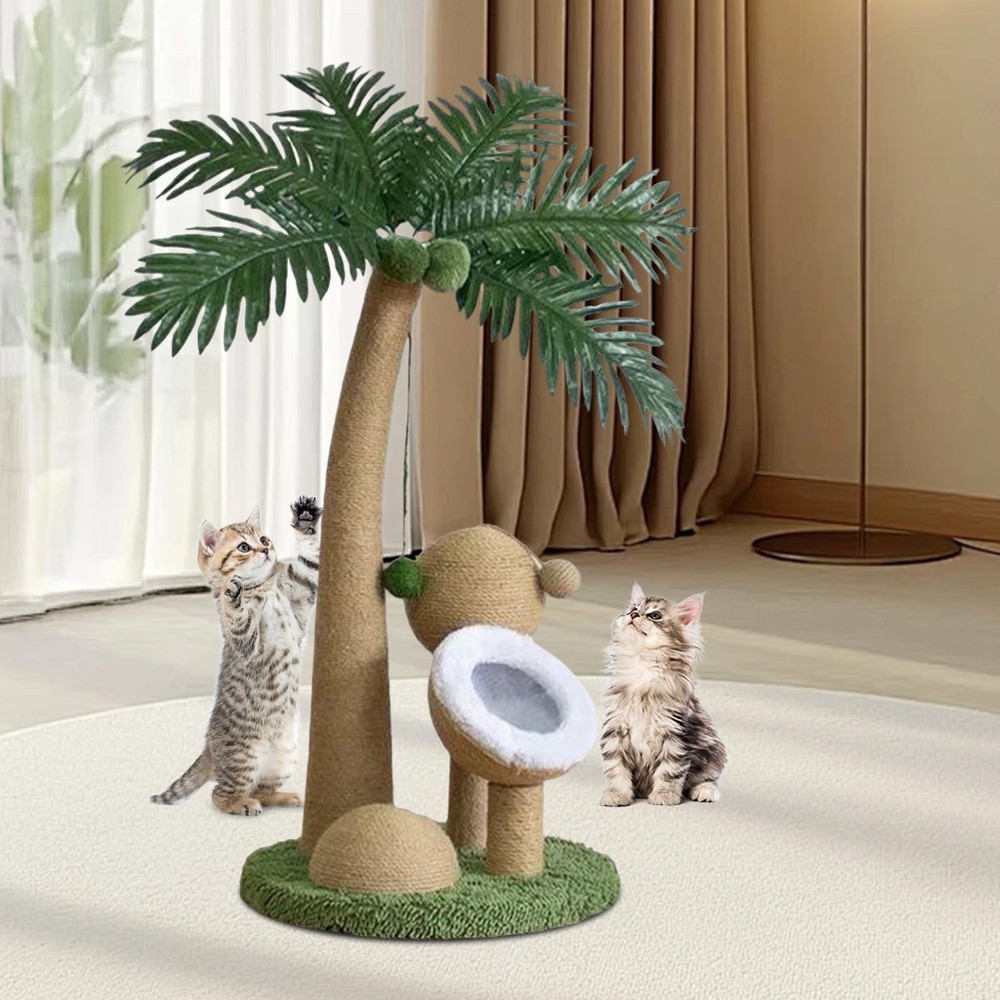 Coconut Tree Cat Claw Sharpener Interactive for Small Medium Cats