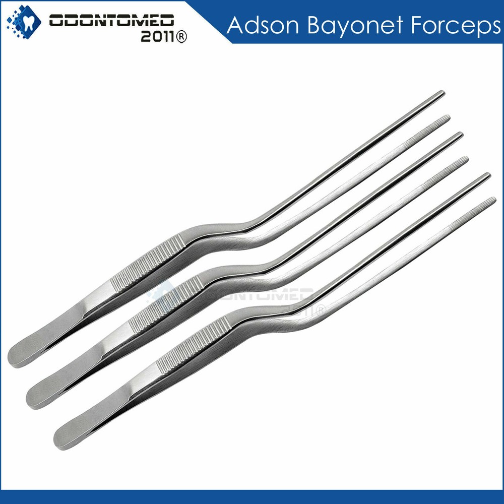 3 ADSON Bayonet Dressing Ear Forceps 8.25" SERRATED
