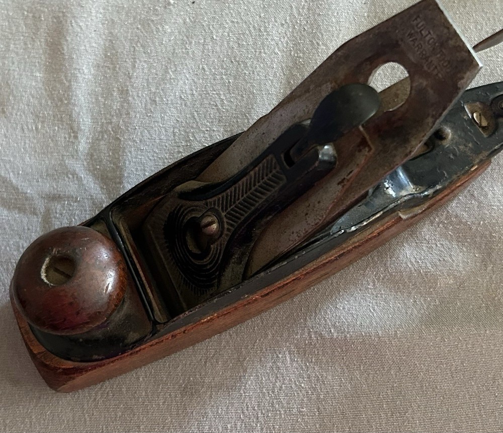Vintage Wood Base Hand Plane Missing Handle