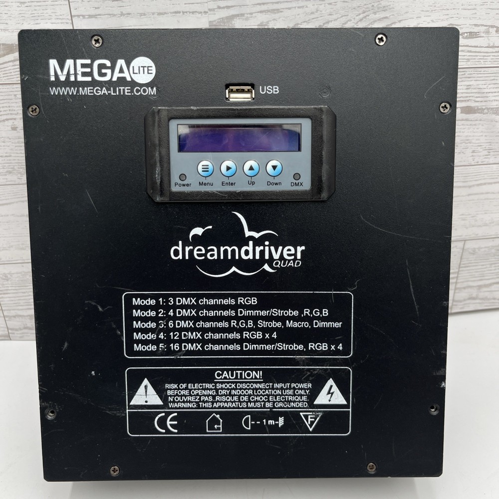 Mega-Lite Dream Driver Quad DMX LED Controller – Tested & Working + Power Cable