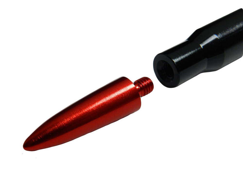 VMS 50 CALIBER BULLET STYLE ALUMINUM REPLACEMENT SHORT ANTENNA BLACK GREEN