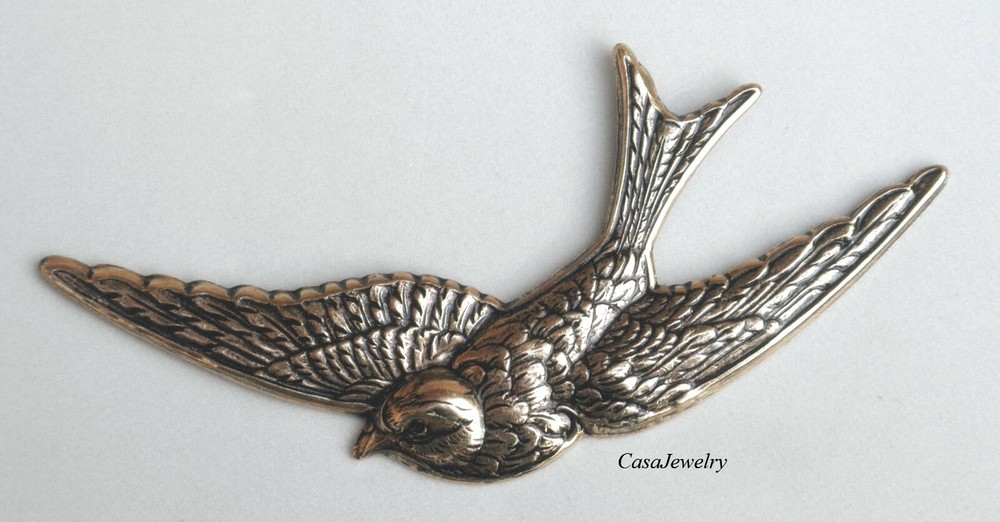 #5007RS LARGE ANTIQUED GOLD SWALLOW COMPONENT - 1 Pc
