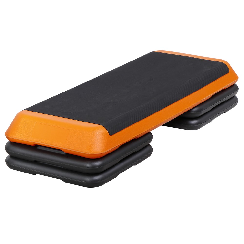 Adjustable Aerobic Step Workout Stepper with 4 Riser Fitness&Exercise Platform
