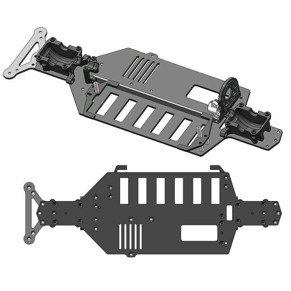 Carbon Lower Deck Case for Tamiya TT-02 TT-02FT Chassis Upgrades