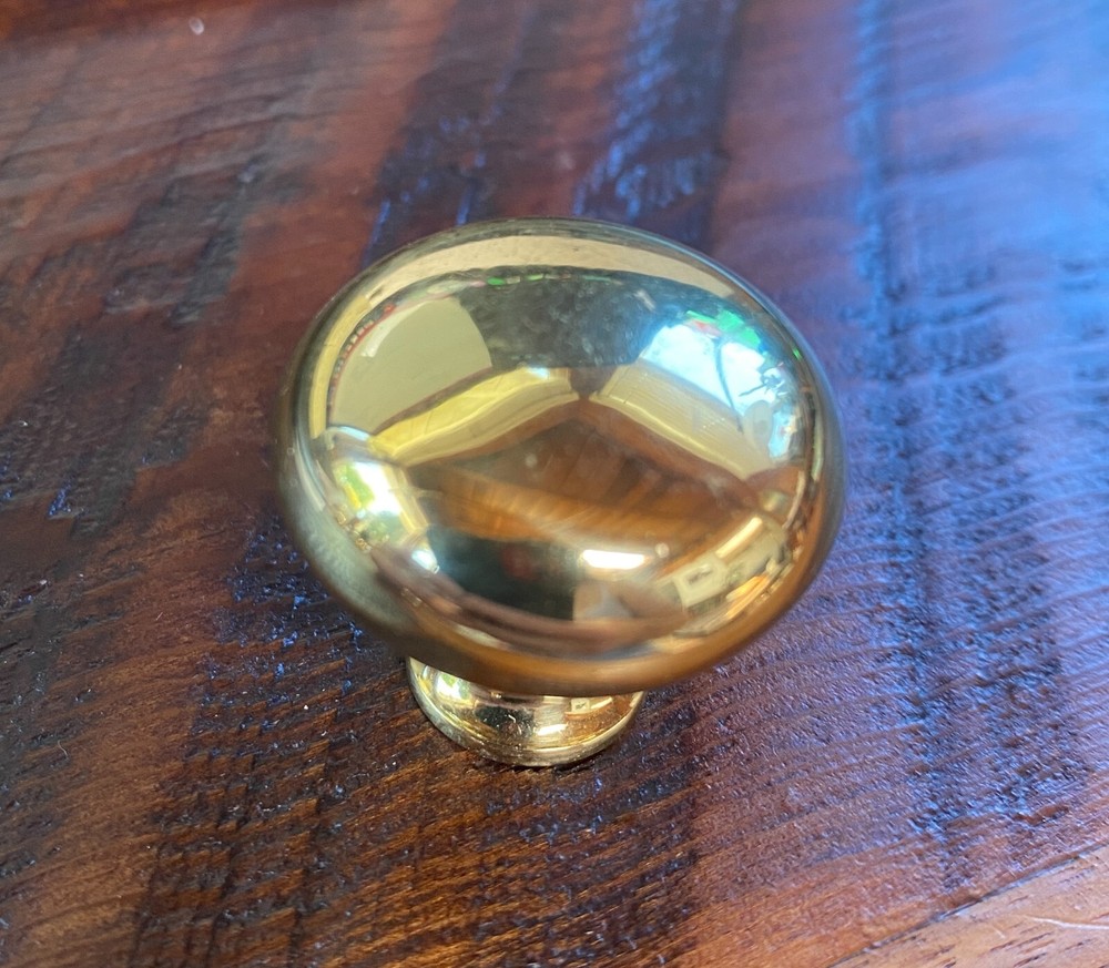 VINTAGE SOLID BRASS ROUND DOOR DRAWER PULLS KNOB