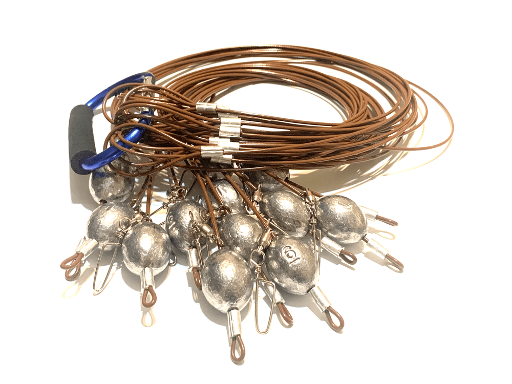 72" 12oz Egg Sinker PVC Coated Cable Texas Rig Style Decoy Rigs
