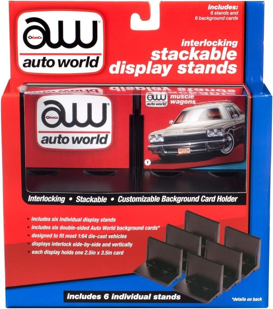 Auto World - Stacking Display Stand (6 Pack), 1:64 Black AWDC017