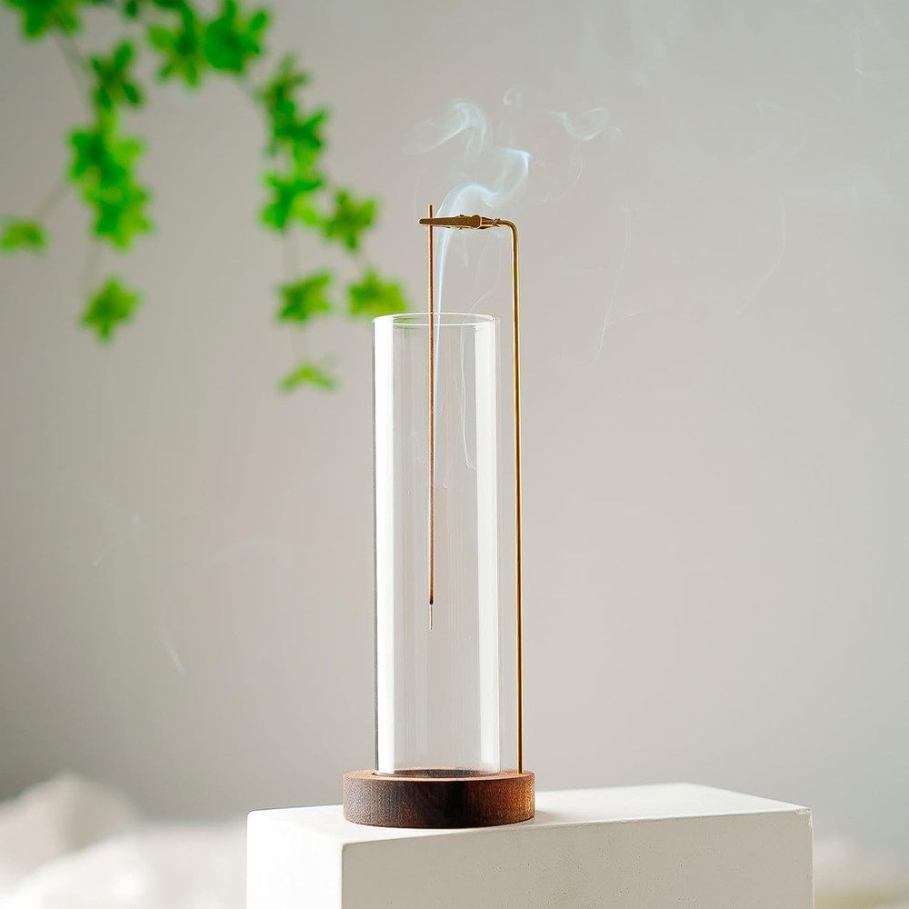 Glass Incense Holder with Ash Catcher
