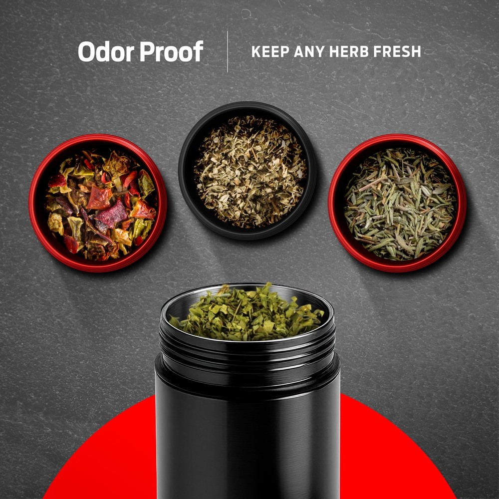 Epulse Smell Proof Jar Container - Stash Jars - Scent Odor small, black-red