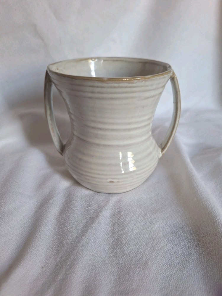 Unbranded White Ceramic Vase Glossy Glaze