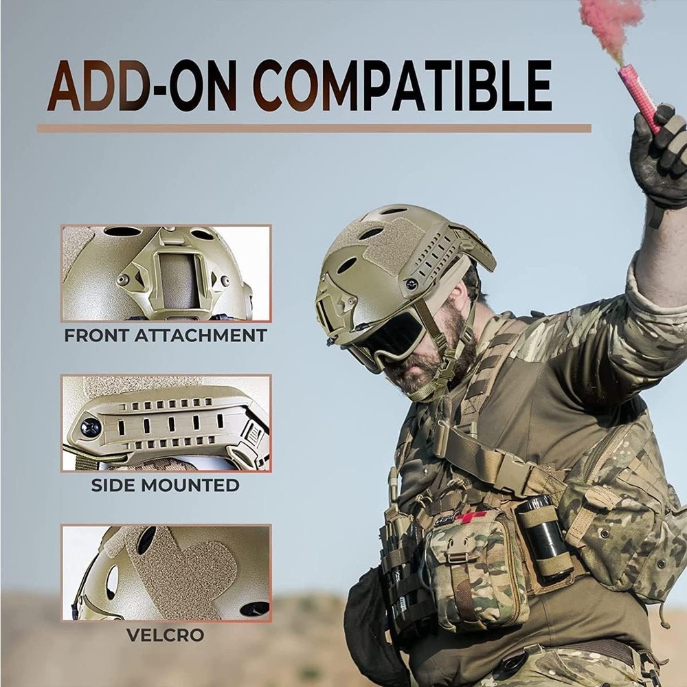 Bump Army Tactical Helmet - Lightweight & Adjustable=