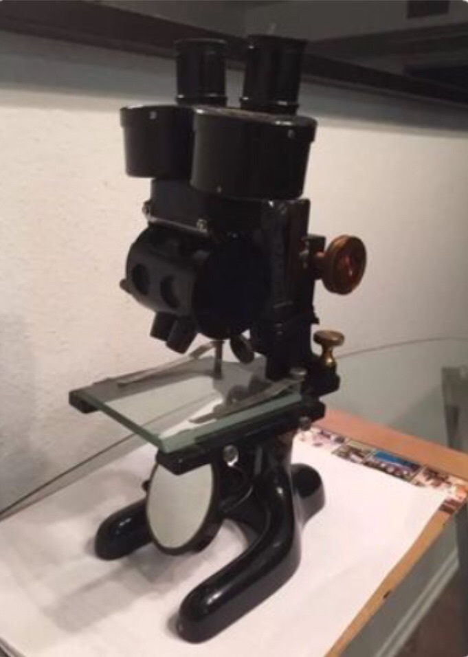 Bausch & Lomb Microscope with Lenses in  B & L Box