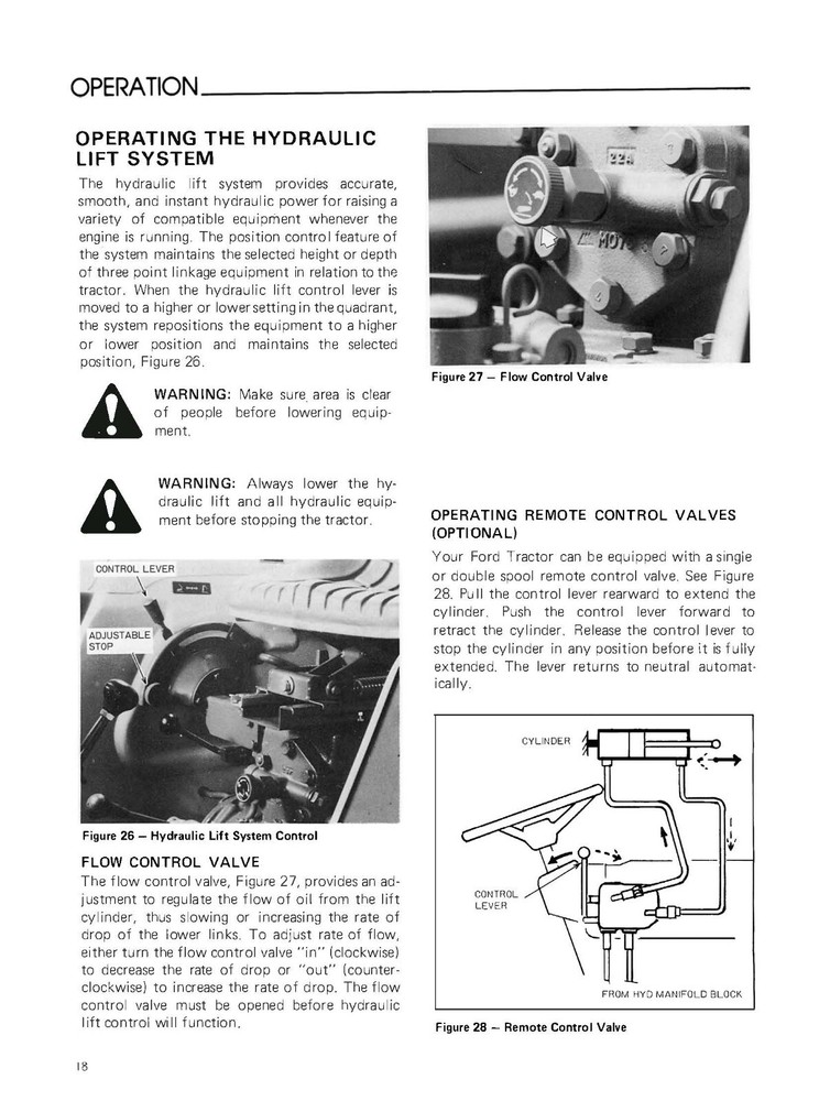 Tractor OPERATOR INSRUCTION MAINTENANCE MANUAL FITS FORD 1510 TRACTOR