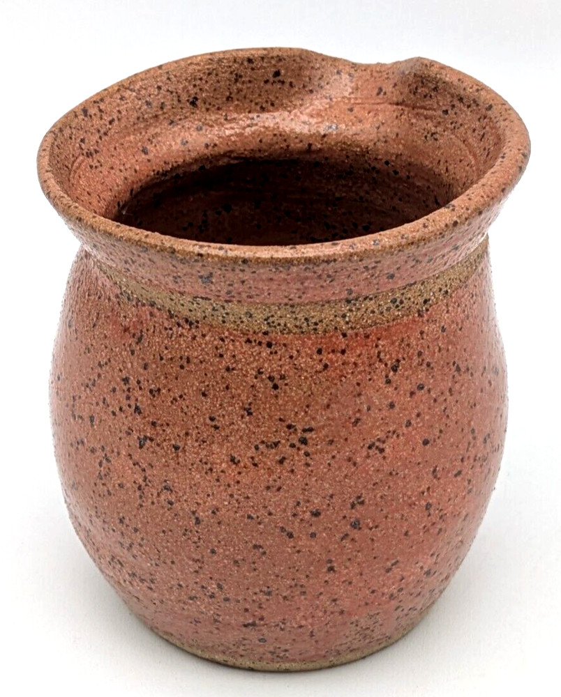 Stoneware Glazed Pottery Creamer 6oz Signed