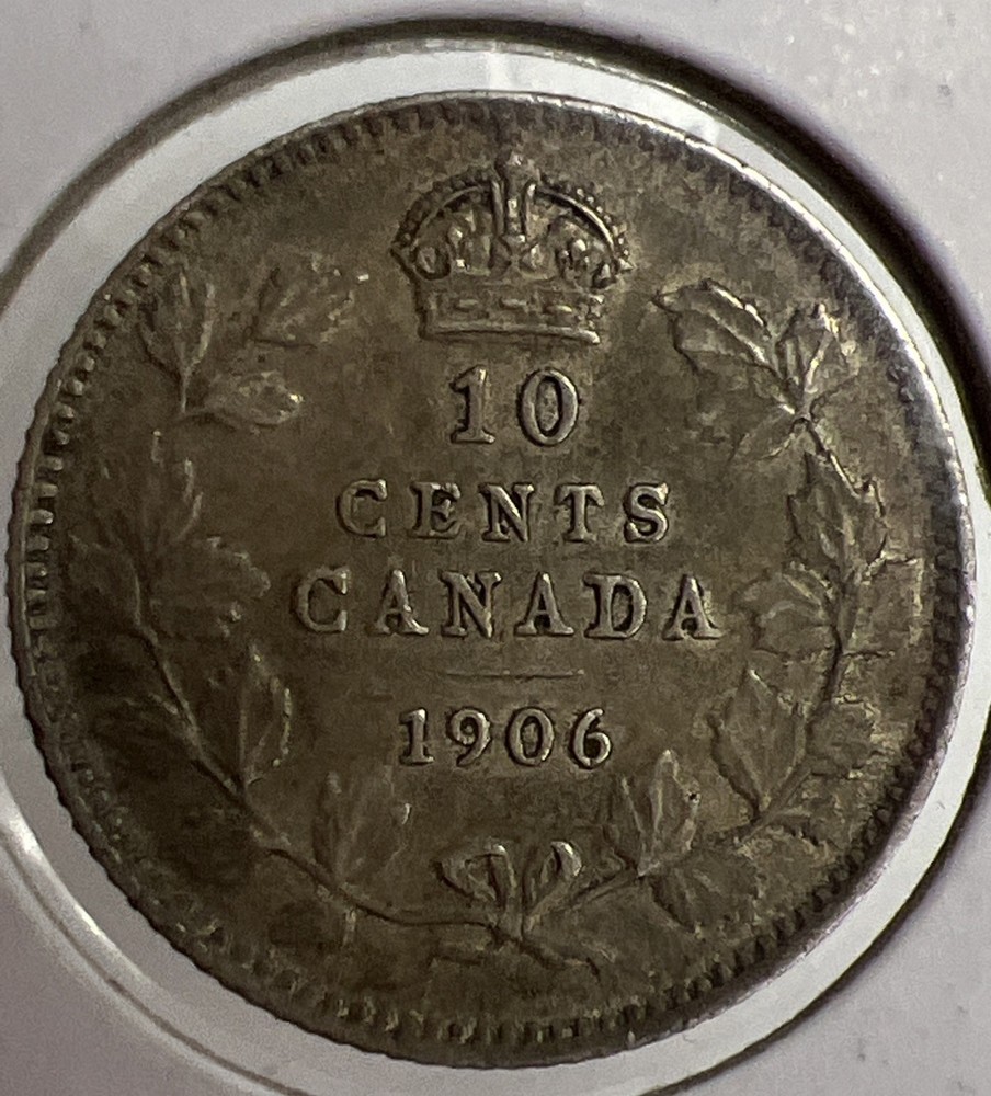 1906 Canada 10 Cent Silver Dime Coin