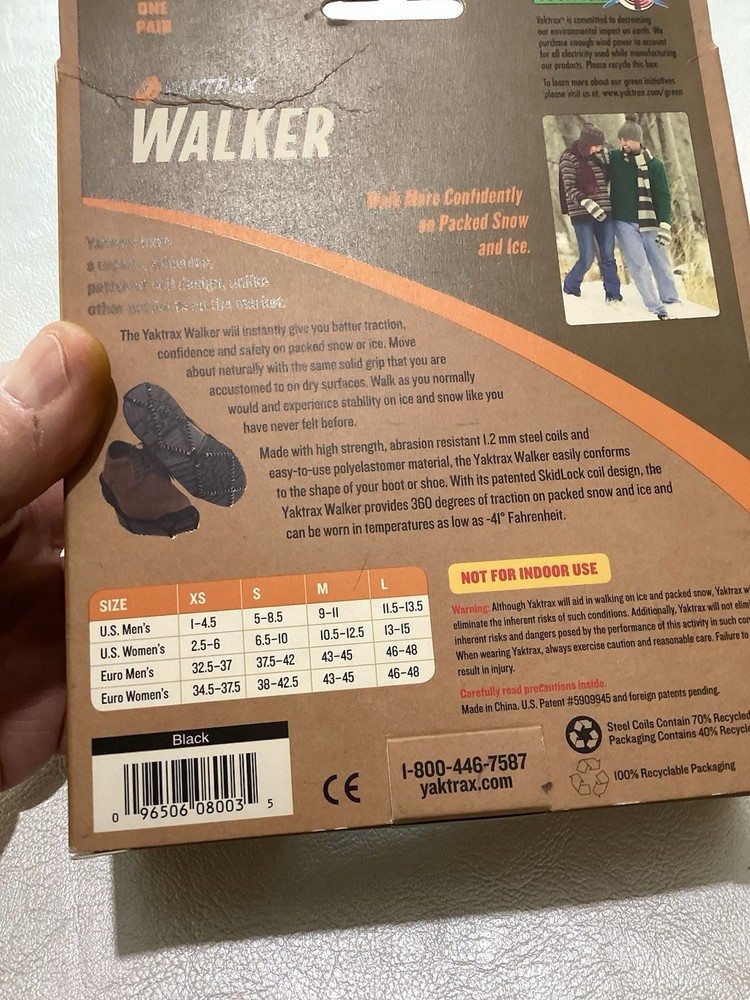 Yaktrax Walker - Size Medium, Black NOS
