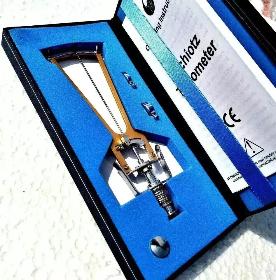 Schiotz Tonometer Original with 3 Weights & Plunger in Case