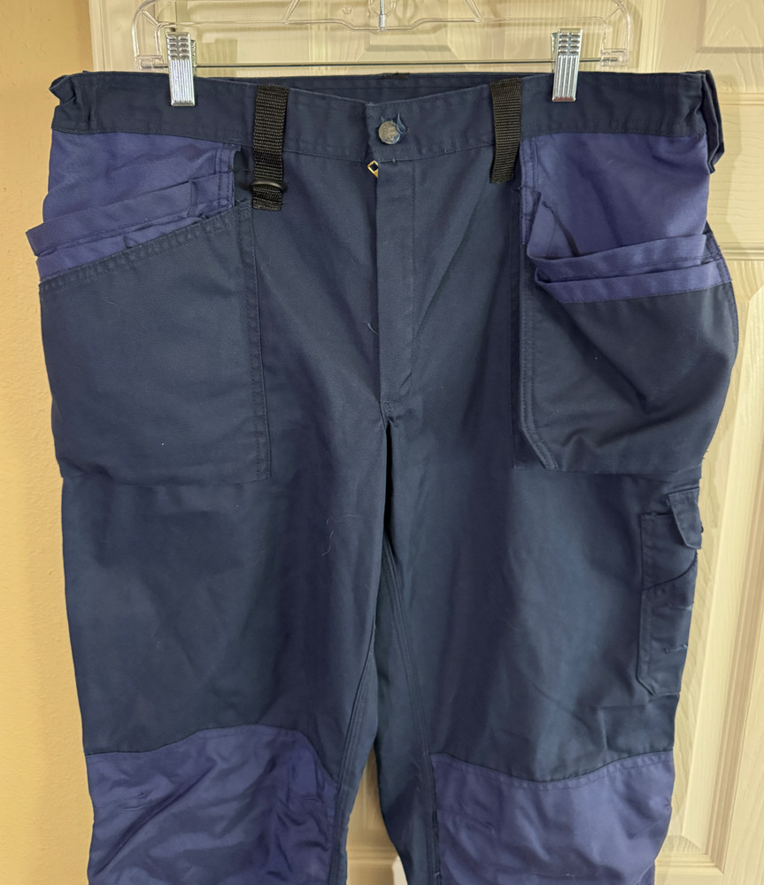 Wenaas Work Pants – Blue – Size Large (Fits Like Medium) – Cargo & Tool Pockets